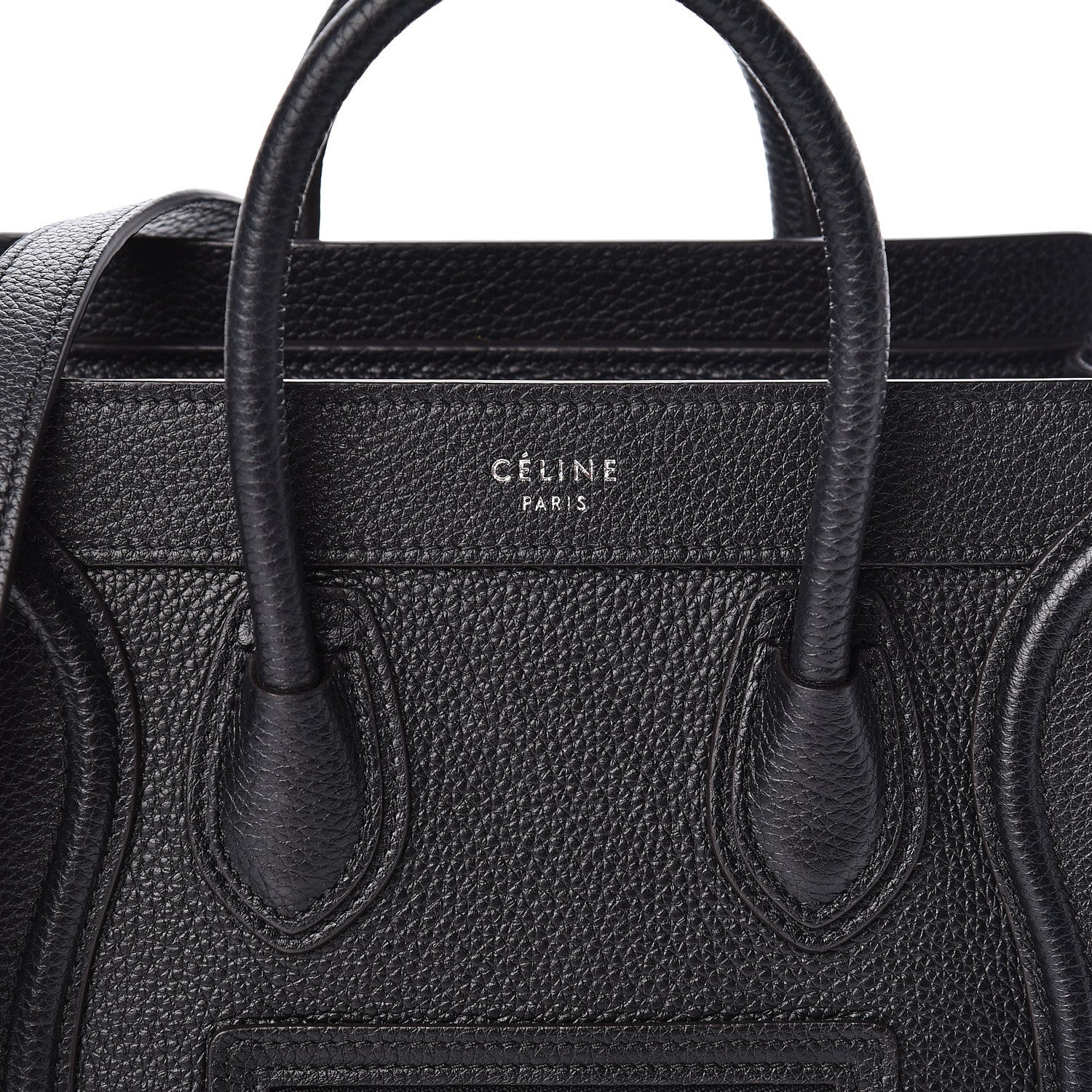 Celine Drummed Calfskin Nano Luggage Black 7 of 11