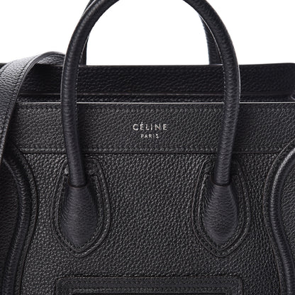 Celine Drummed Calfskin Nano Luggage Black 7 of 11