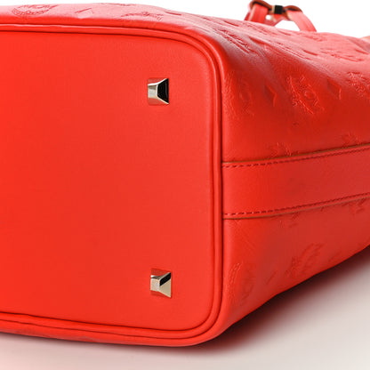 MCM Calfskin Ottomar Monogram Essential Bucket Hot Coral 9 of 9