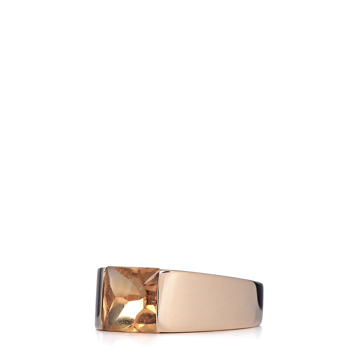 Cartier 18K Yellow Gold Citrine Tank Ring 54 7 3 of 8