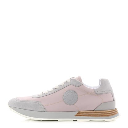 Hermes Technical Canvas Suede Goatskin Drive Sneakers 40 Rose Aube 1 of 8