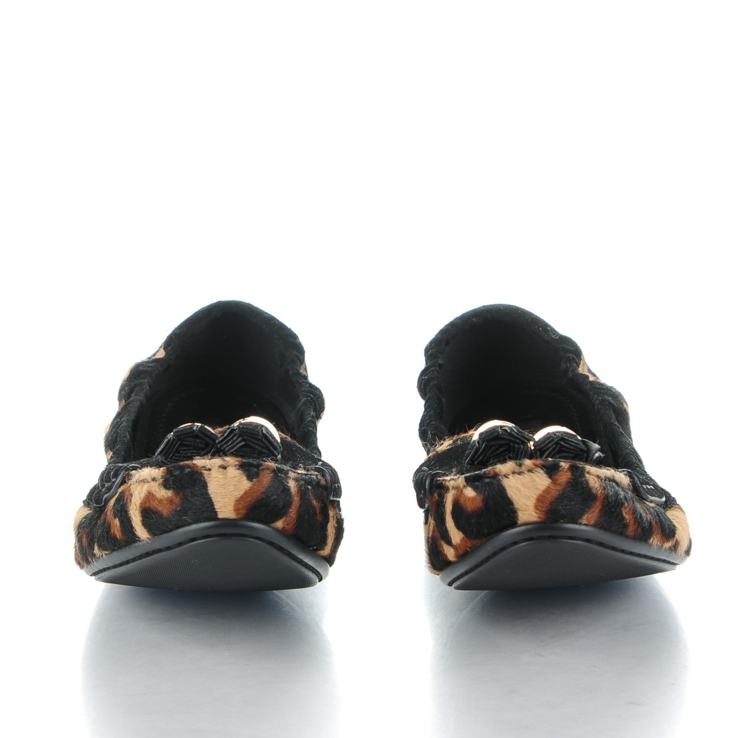 Louis Vuitton Leopard Pony Hair Dada Ballerina Flats 38 Black 2 of 8