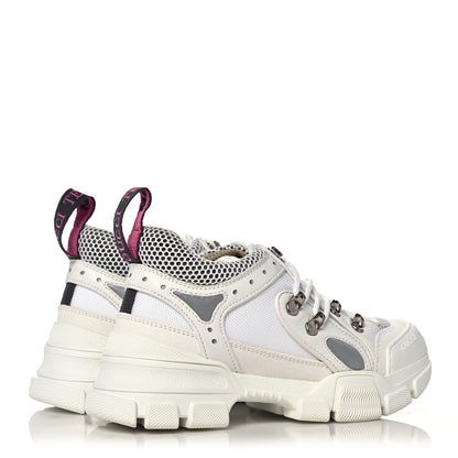 Gucci X SEGA Mesh Calfskin Suede Womens Flashtrek Sneakers 35.5 Great White 4 of 8