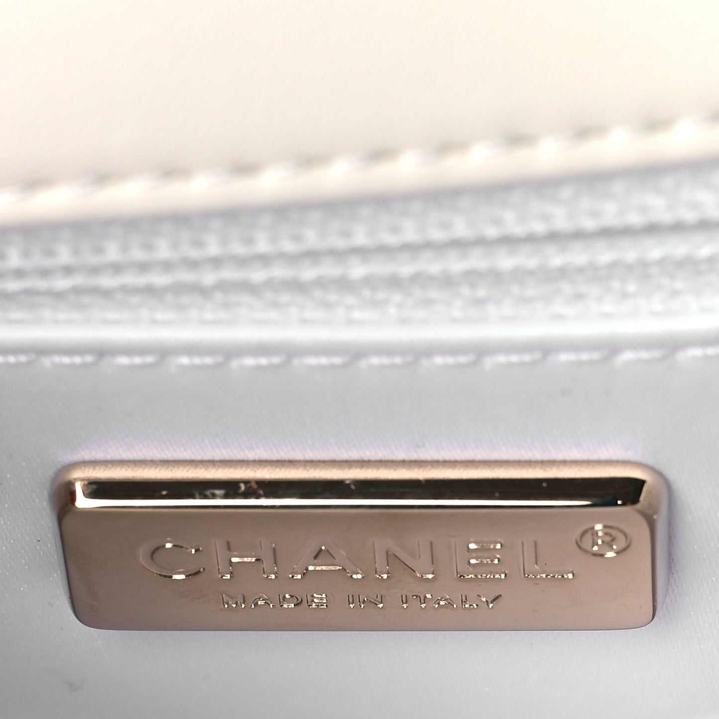 Sequin Logo Mini Rectangular Flap White Black