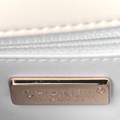 Chanel Sequin Logo Mini Rectangular Flap White Black 6 of 10