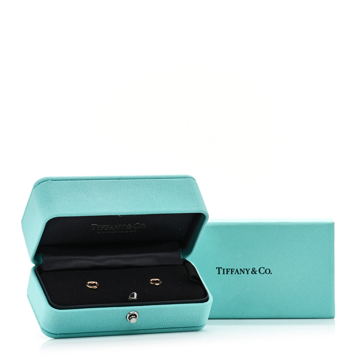 Tiffany 18K Rose Gold 7mm Elsa Peretti Open Heart Earrings 6 of 6