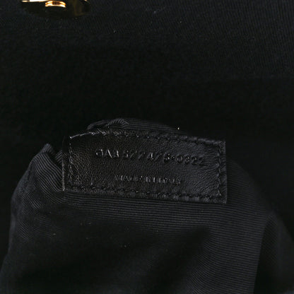 Saint Laurent Wool Jersey Quilted Medium Loulou Puffer Monogram Chain Black 7 of 10
