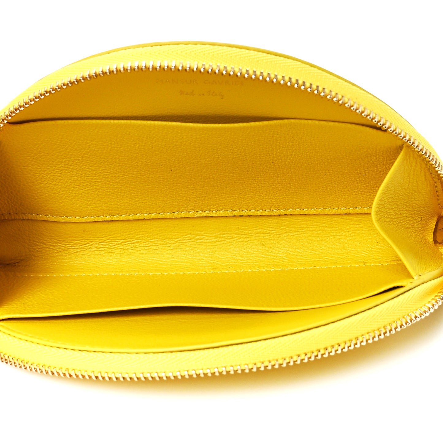 Calfskin Half Moon Clutch Yellow
