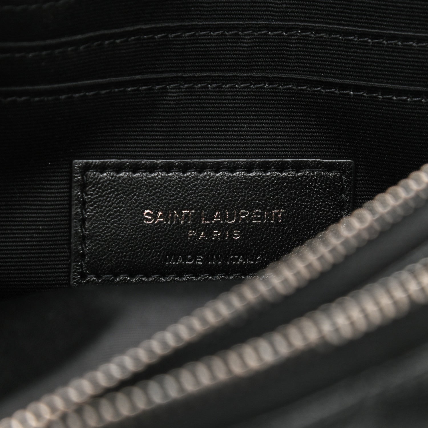 Saint Laurent Grained Lambskin Quilted Mini Becky Double Zip Bag Black 6 of 9