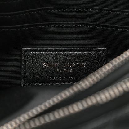 Saint Laurent Grained Lambskin Quilted Mini Becky Double Zip Bag Black 6 of 9