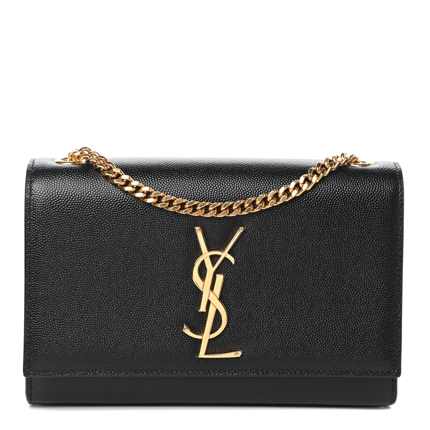 Saint Laurent Grain De Poudre Small Monogram Kate Satchel Black 1 of 8