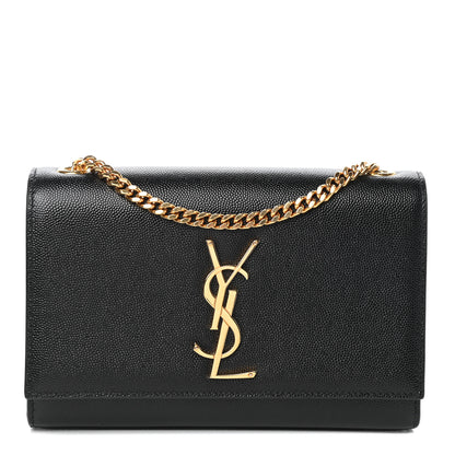 Saint Laurent Grain De Poudre Small Monogram Kate Satchel Black 1 of 8