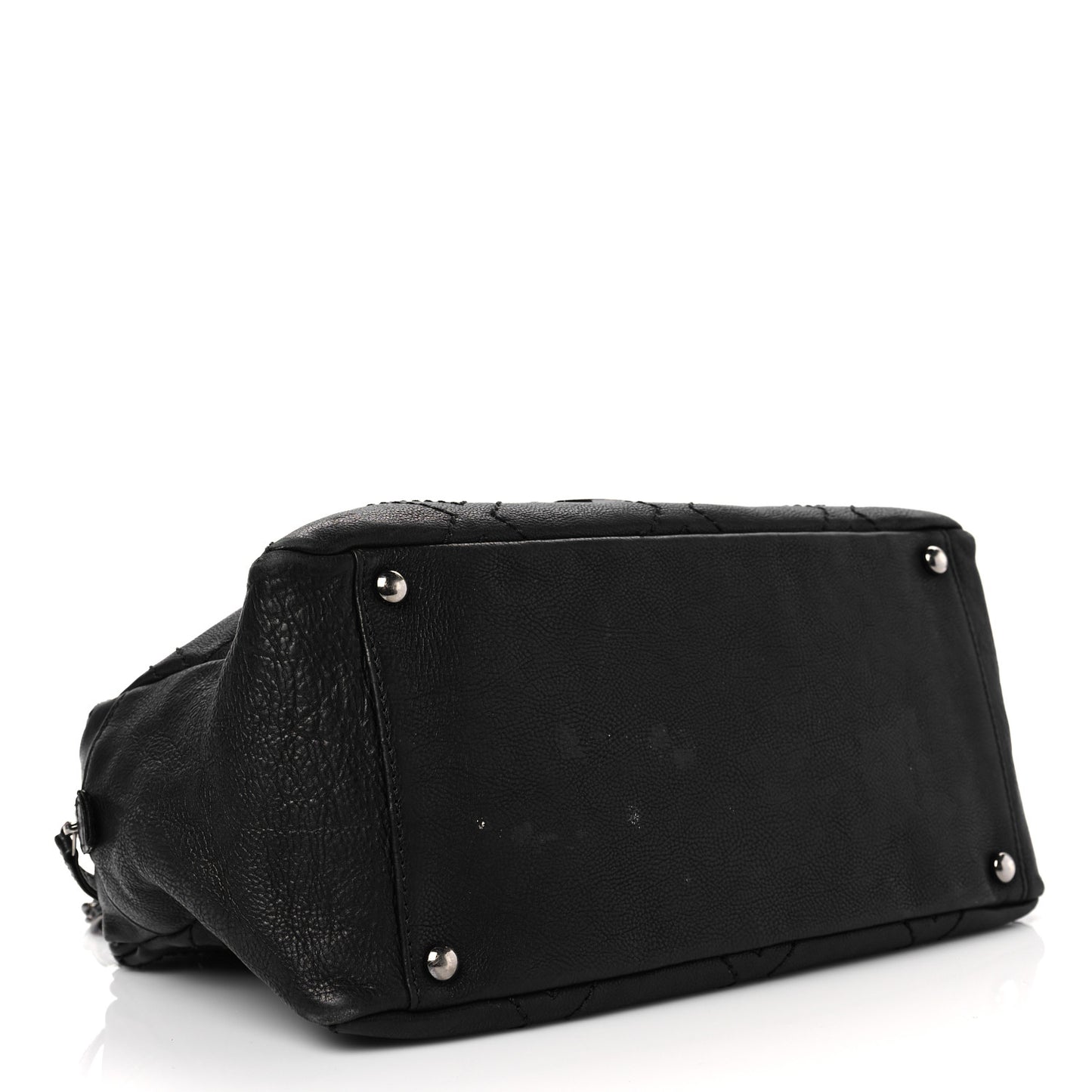 Calfskin Small Diamond Stitch Tote Black