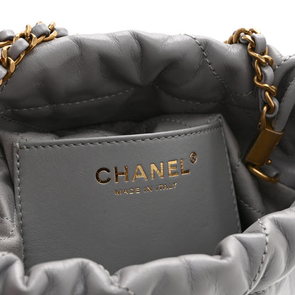 Chanel Shiny Calfskin Quilted Mini Chanel 22 Grey 6 of 11