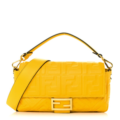 Fendi Nappa FF 1974 Embossed Baguette Mimosa 1 of 13