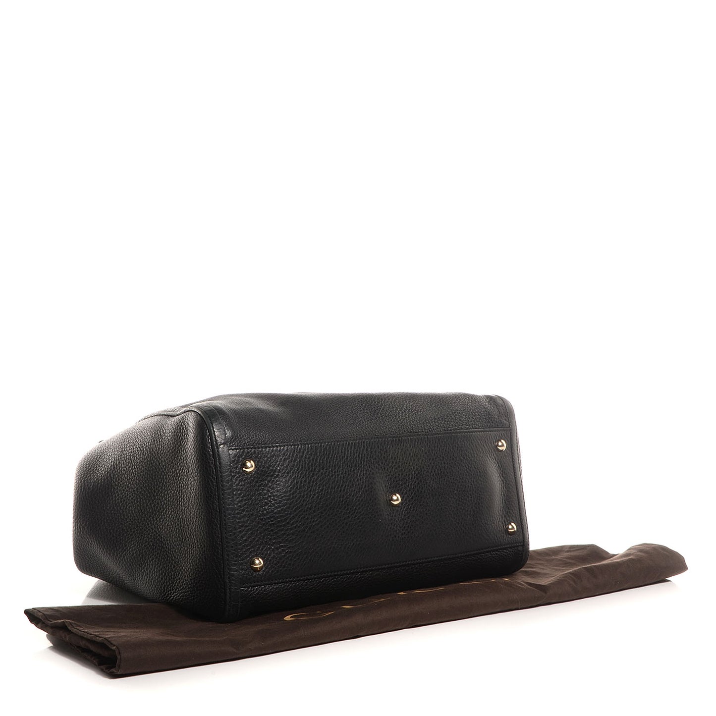 Pebbled Calfskin Medium Soho Shoulder Bag Black