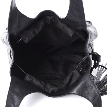 Chanel Calfskin Square Stitched Tassel Bag Black 5 of 12