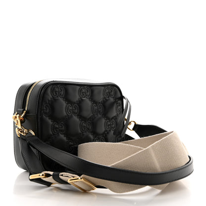 Gucci Calfskin GG Matelasse Shoulder Bag Black Natural 2 of 11