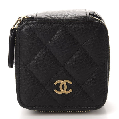 Chanel Calfskin Quilted Jewelry Travel Case Black 3 of 9