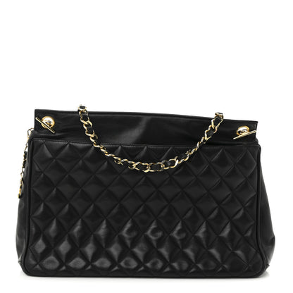Chanel Lambskin Quilted Shopping Tote Black 1 of 10