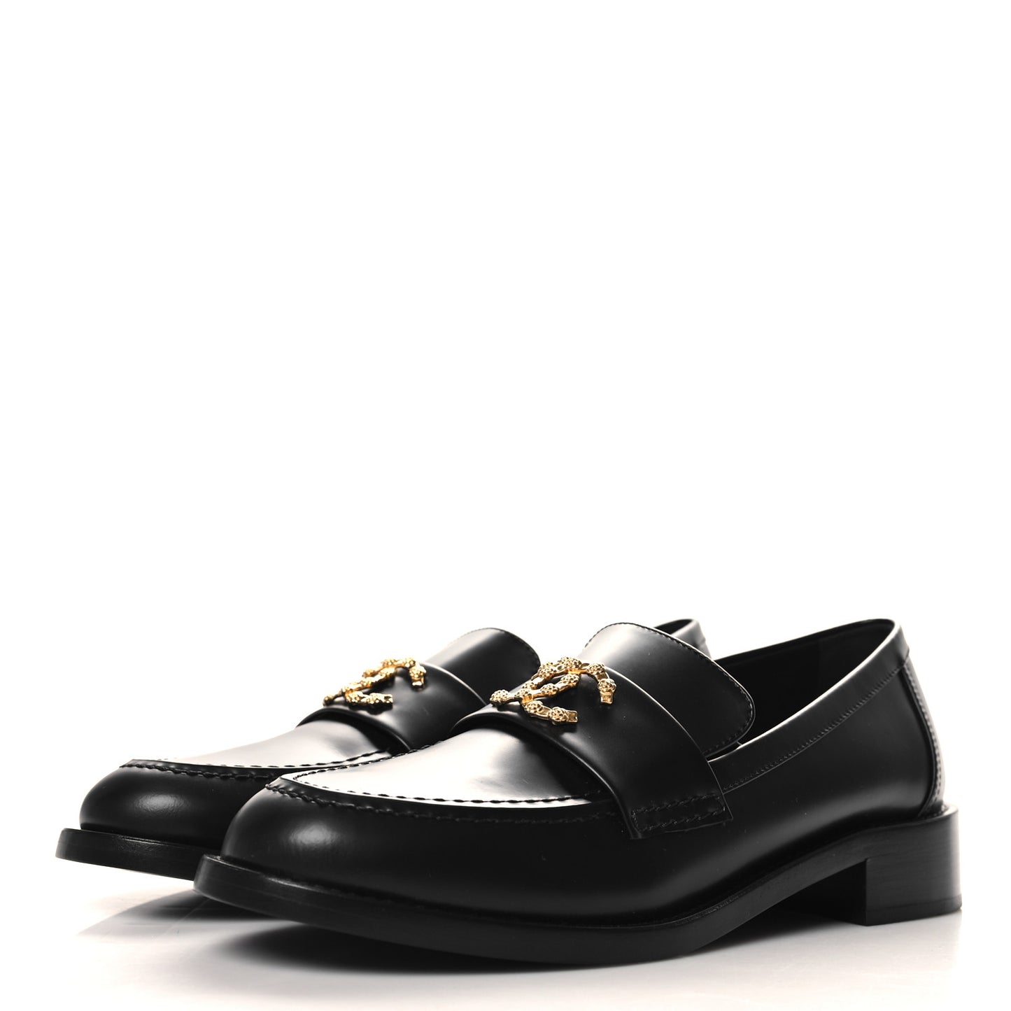 Calfskin Camellia CC Loafers 40 Black