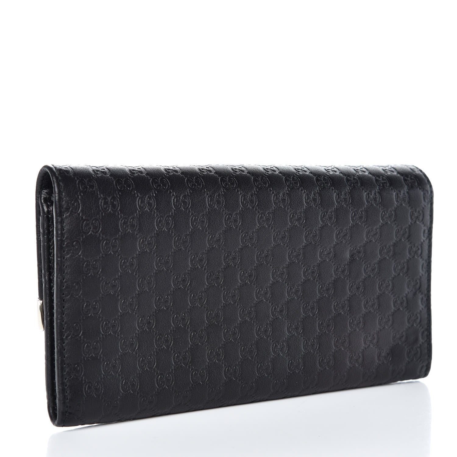 Gucci Soft Microguccissma Dice Continental Flap Wallet Black 3 of 9