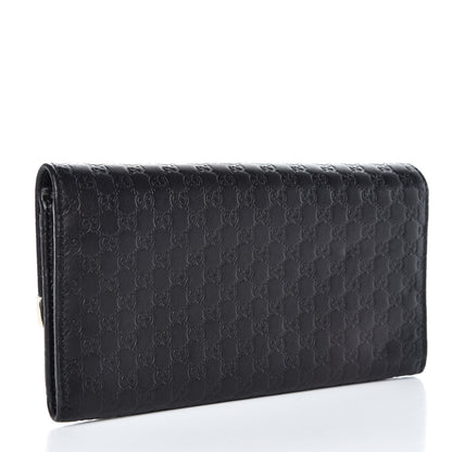 Gucci Soft Microguccissma Dice Continental Flap Wallet Black 3 of 9