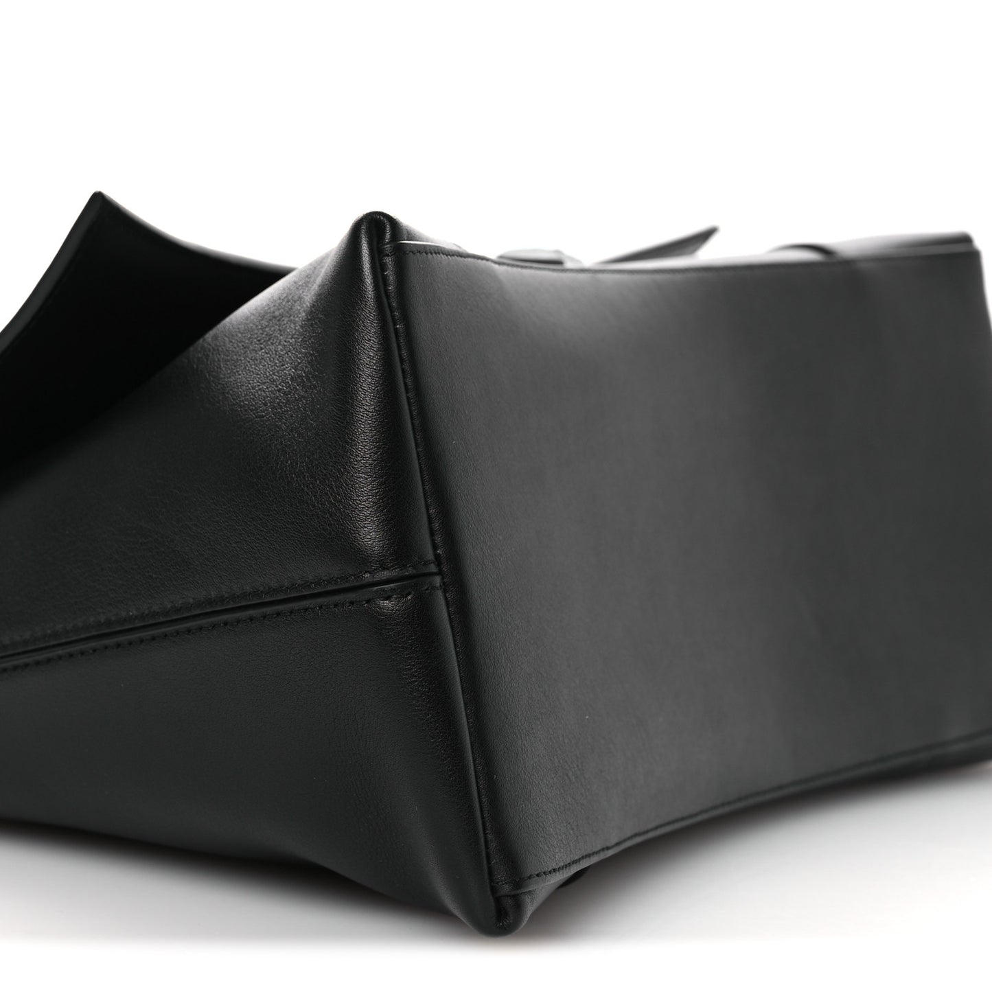 Semi Shiny Smooth Calfskin Monochrome M Downtown Shoulder Bag Black