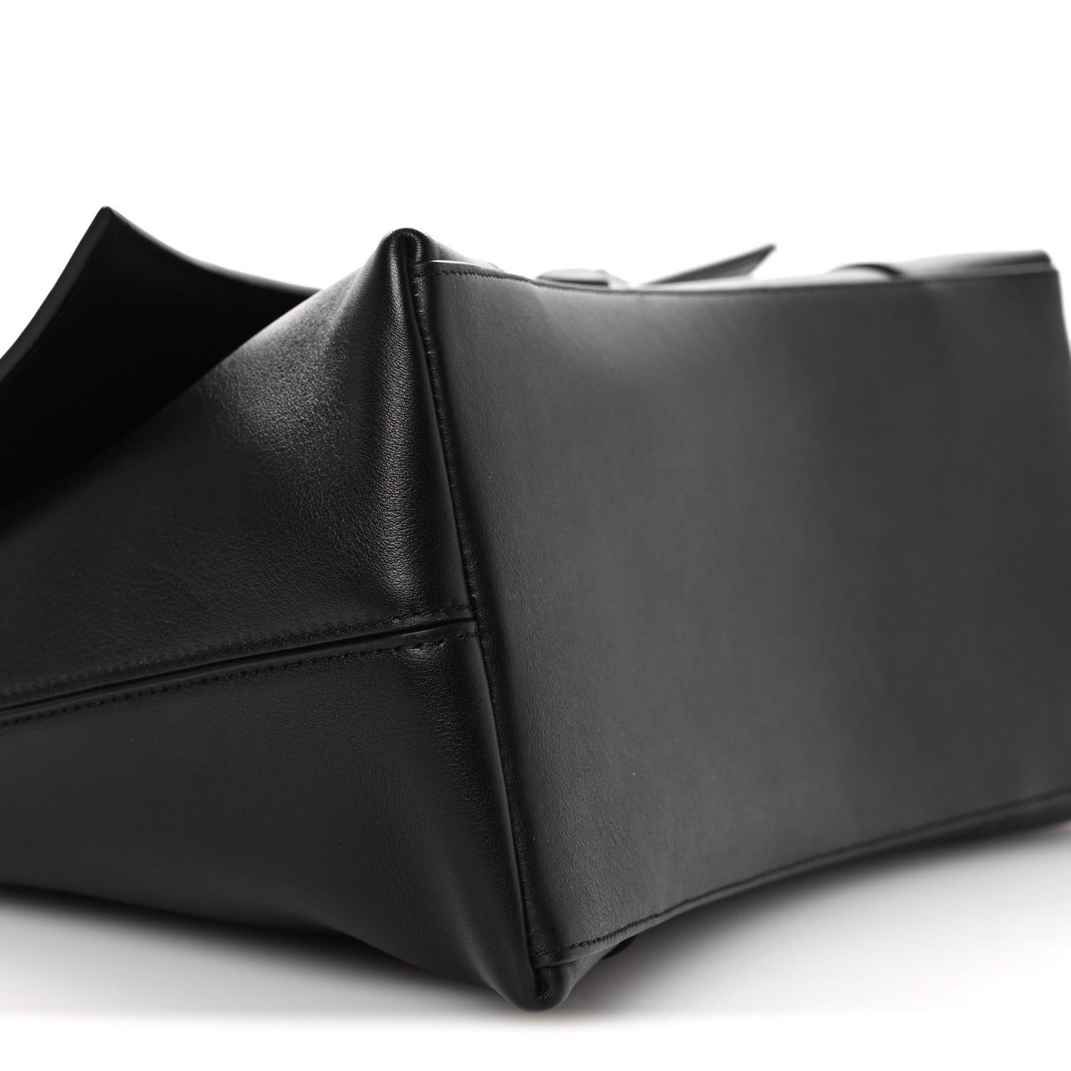 Balenciaga Semi Shiny Smooth Calfskin Monochrome M Downtown Shoulder Bag Black 10 of 12