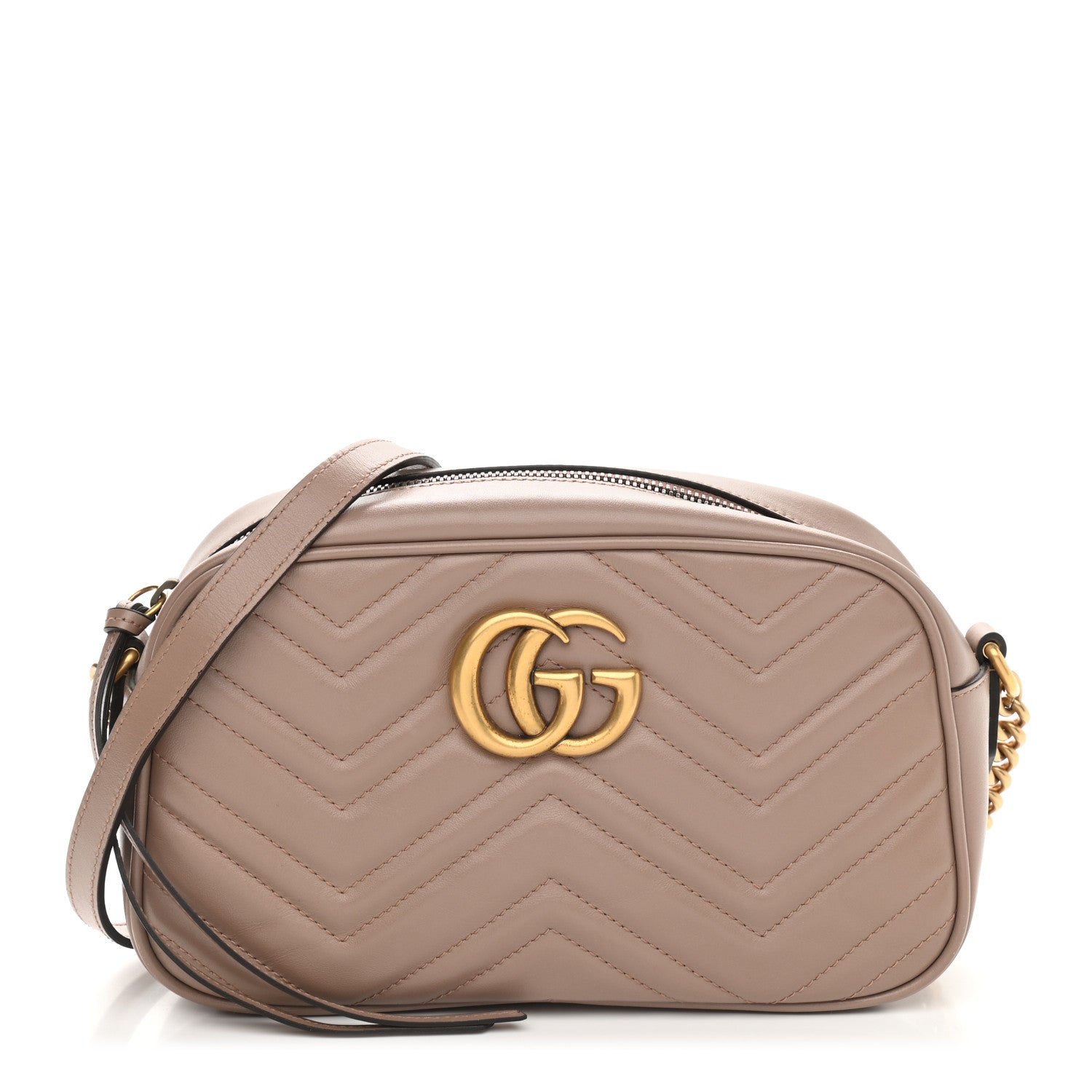 Gucci Calfskin Matelasse Small GG Marmont Chain Shoulder Bag Porcelain Rose 1 of 12