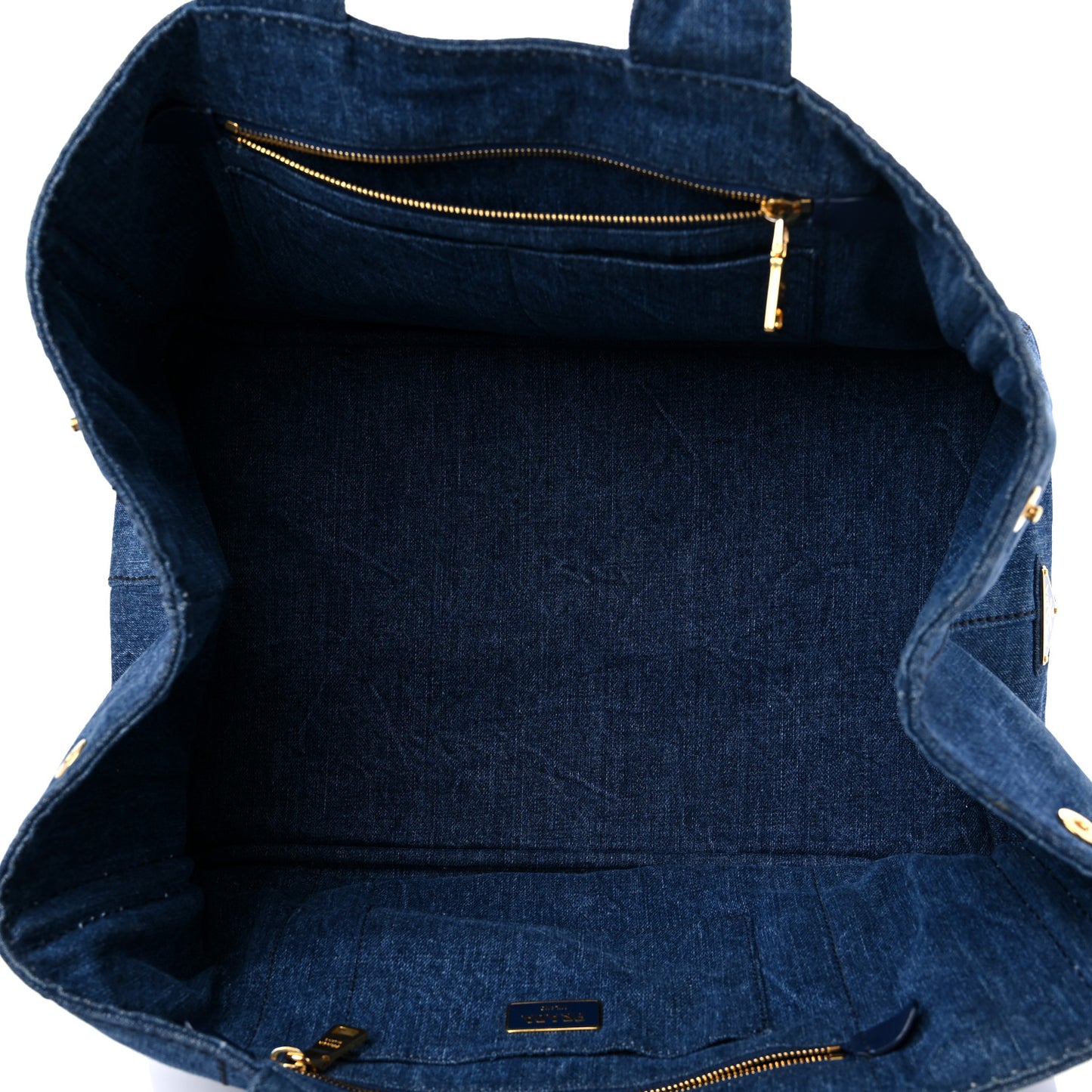 Denim Logo Tote Bleu