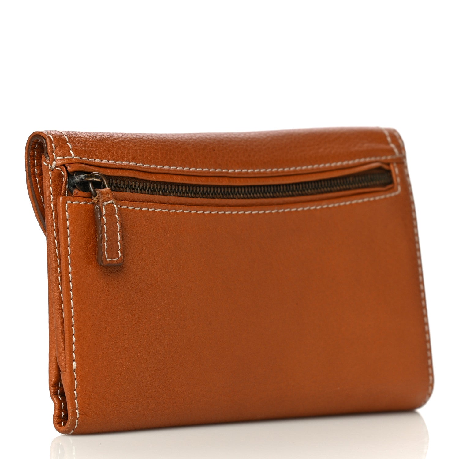 Christian Dior Calfskin Saddle Wallet Brown 3 of 13