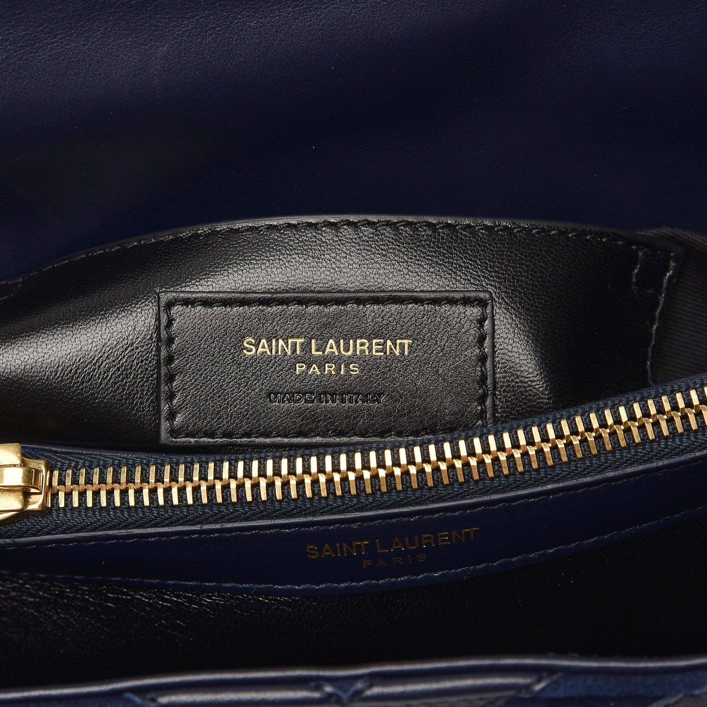 Calfskin Suede Matelasse Chevron Monogram Medium College Bag Marine
