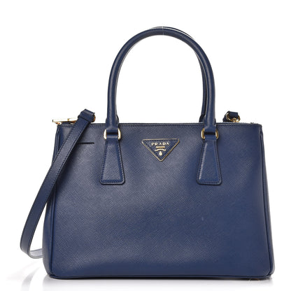 Prada Saffiano Small Galleria Double Zip Tote Bluette 1 of 15
