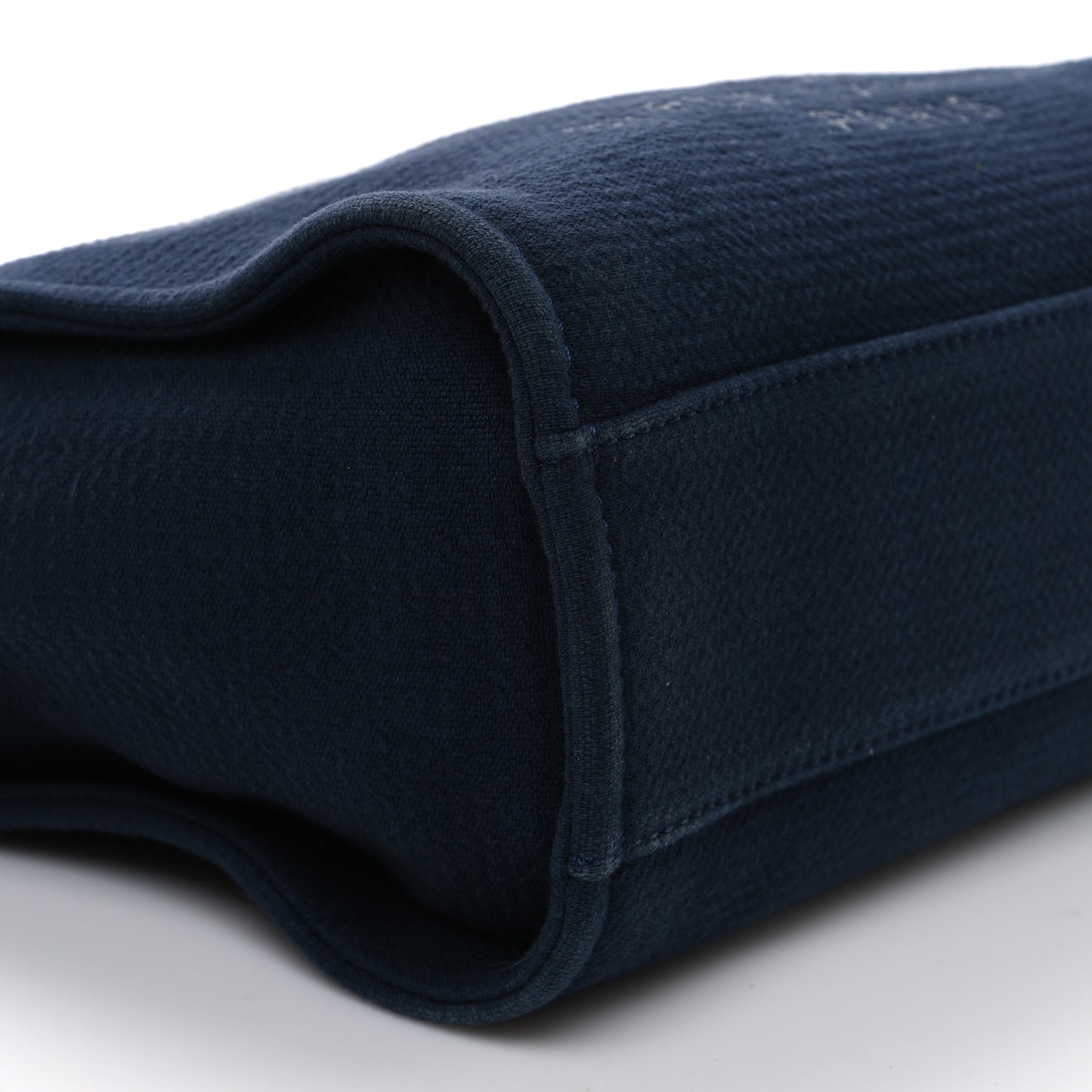 Mixed Fibers Calfskin Medium Deauville Tote Navy Blue