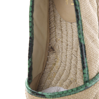 Gucci Straw Elaphe Matelasse GG Marmont Espadrilles 37.5 Natural New Shamarock 8 of 10