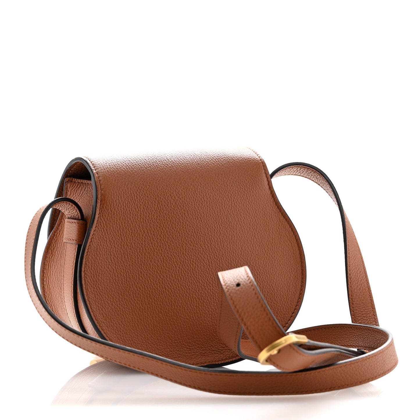 Calfskin Mini Marcie Round Crossbody Bag Tan