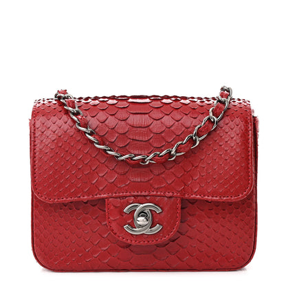 Chanel Snakeskin Mini Square Flap Red 1 of 11