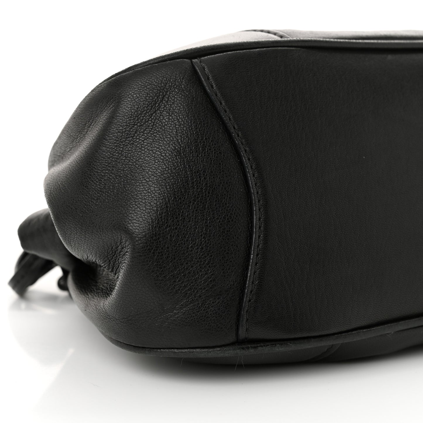 Nappa Kisslock Small Frame Shoulder Bag Black
