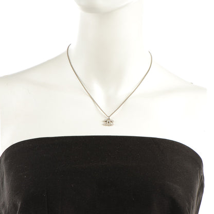 Chanel Crystal Timeless CC Necklace Silver 2 of 5