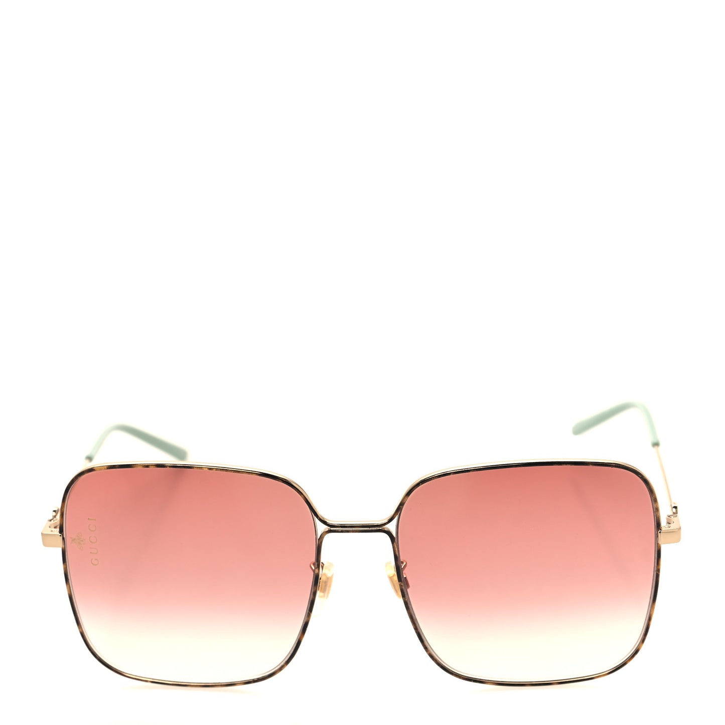 Metal Square Frame Sunglasses GG0443S Gold Pink