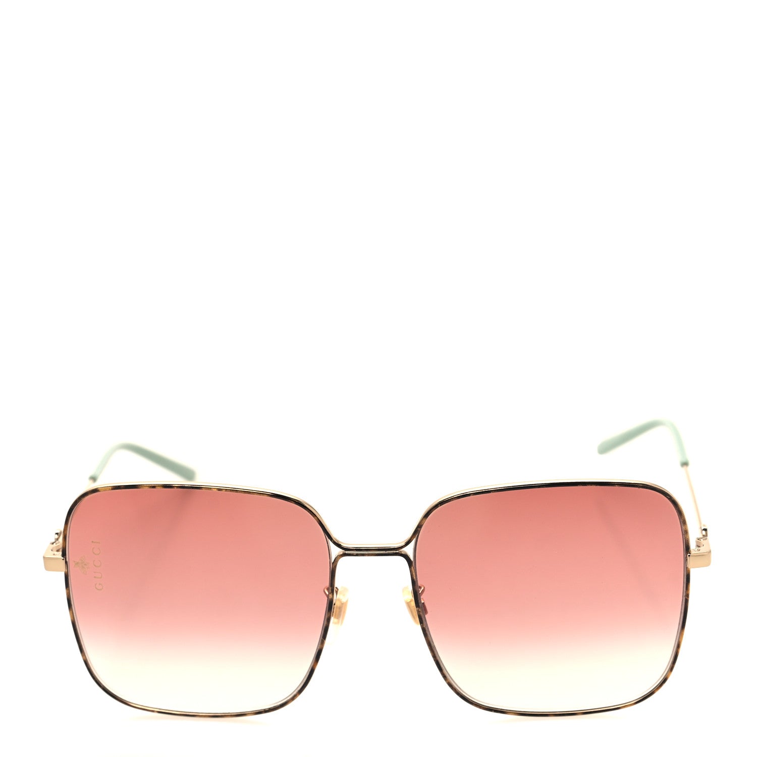Gucci Metal Square Frame Sunglasses GG0443S Gold Pink 2 of 7