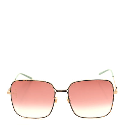 Gucci Metal Square Frame Sunglasses GG0443S Gold Pink 2 of 7
