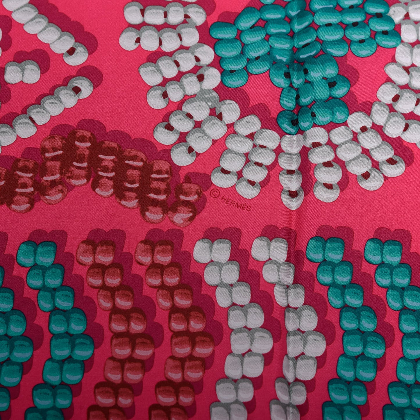 Silk Kelly En Perles Wash Scarf 140 Rose Indien Canard Gris Perle