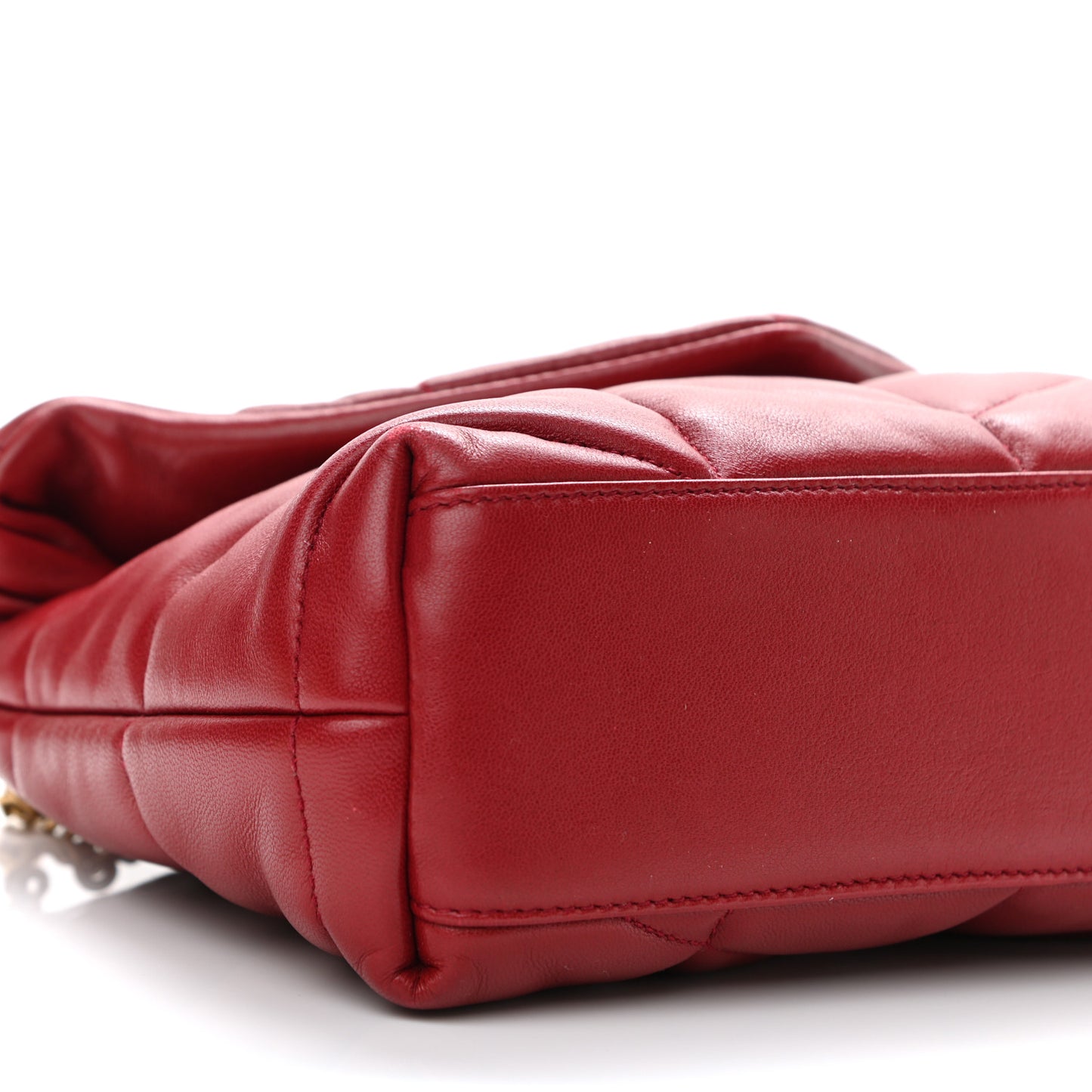 Lambskin Quilted Toy Loulou Puffer Monogram Chain Satchel Red