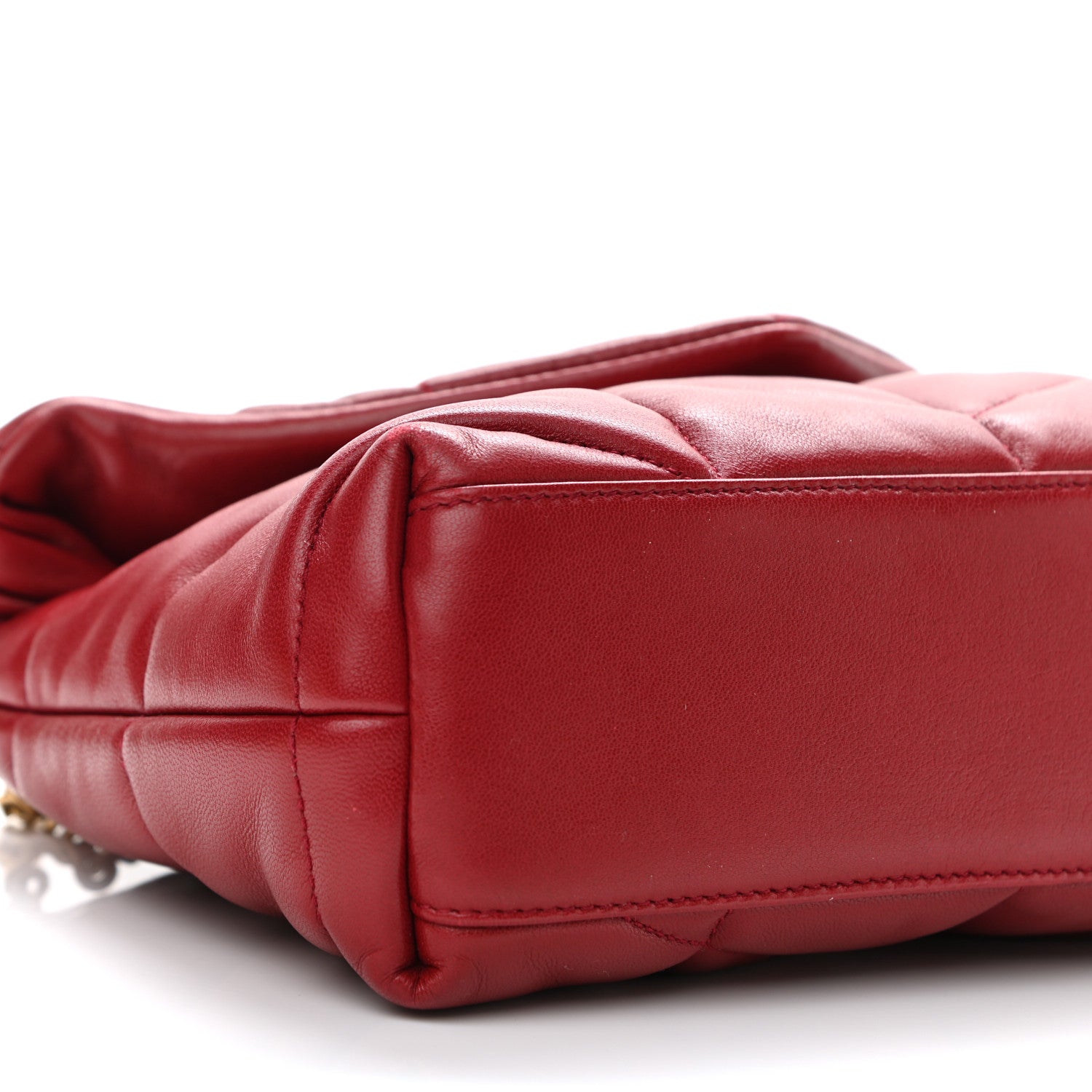 Saint Laurent Lambskin Quilted Toy Loulou Puffer Monogram Chain Satchel Red 10 of 13