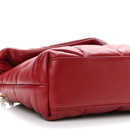 Saint Laurent Lambskin Quilted Toy Loulou Puffer Monogram Chain Satchel Red 10 of 13