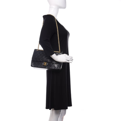 Chanel Lambskin Quilted Medium Double Flap Black 2 of 22