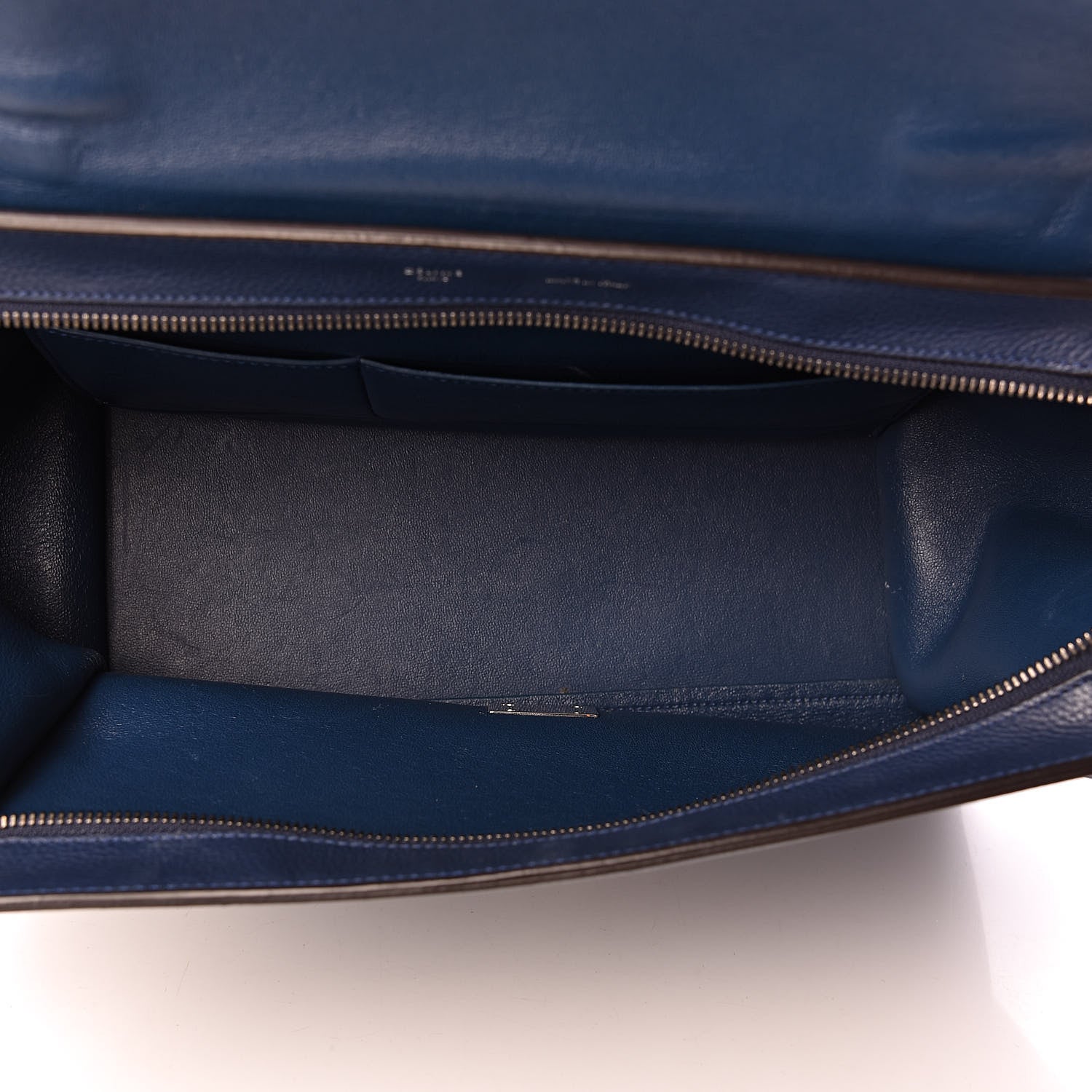 Celine Drummed Calfskin Suede Medium Trapeze Navy 5 of 18
