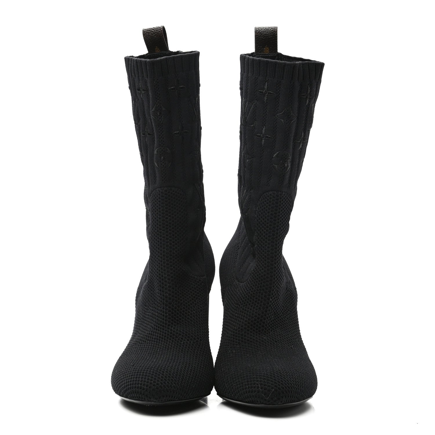 Louis Vuitton Monogram Stretch Fabric Silhouette Ankle Boots 37.5 Black 2 of 7